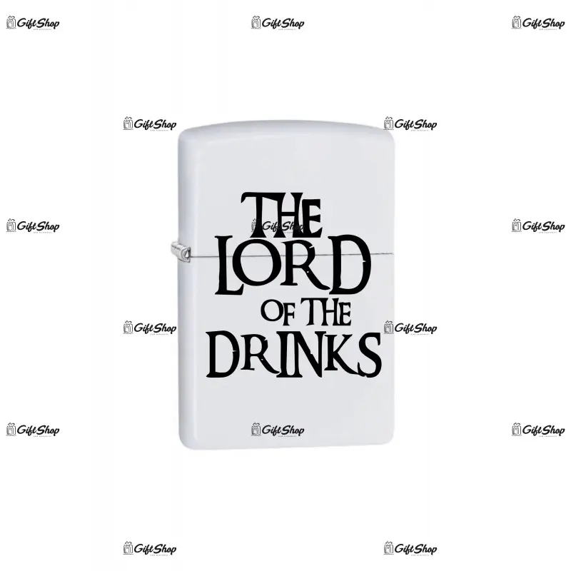 The lord of drinks, bricheta metalica gravata laser cu mesaj